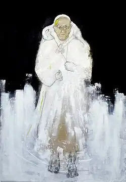 Le pape Francois, technique mixte sur toile 290&nbsp;×&nbsp;208&nbsp;cm