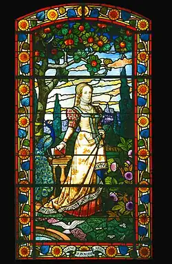 Vitrail de Louise Labbé inspiré par Le Printemps de Eugène Grasset - 1899