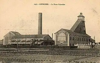 La fosse Schneider au début du XXe&nbsp;siècle.