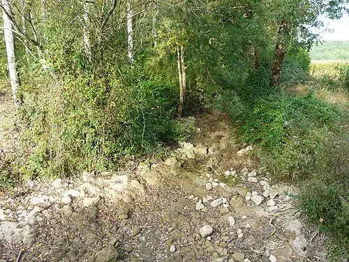 Le même endroit  à sec.