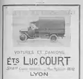 Publicité pour les Établissements Luc Court - Bulletin de l'Association des Anciens Élèves de l’École Centrale Lyonnaise no&nbsp;144 (1920) (p.&nbsp;XV) [lire en ligne].