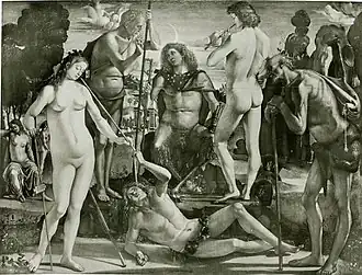 Le dieu Pan entouré de musiciens