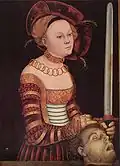 Lucas Cranach l'Ancien, Judith à la tête d'Holopherne, troisième décennie du XVIe&nbsp;siècle, San Francisco, California Palace of the Legion of Honor.