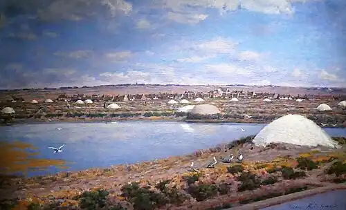 Tableau Le pays du sel, Saillé, par Lucien Victor Richard, vers 1904.