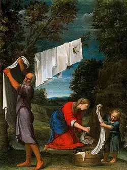 Vierge à la lessive, Lucio Massari, début XVIIe&nbsp;siècle.