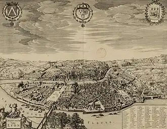 Vue de Lyon au XVIIe&nbsp;siècle.