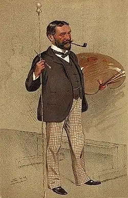 Luke Fildes caricaturé par Leslie Ward publiée dans Vanity Fair du 24 décembre 1892.
