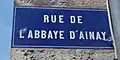 Plaque de rue en 2019.