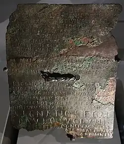 Diplôme militaire de Sextus Egnatius Paulus.