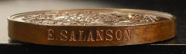 Médaille de bronze, Exposition internationale de 1884, Crystal Palace, Londres.