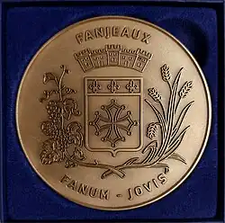 Avers de la médaille d'honneur de la ville de Fanjeaux.