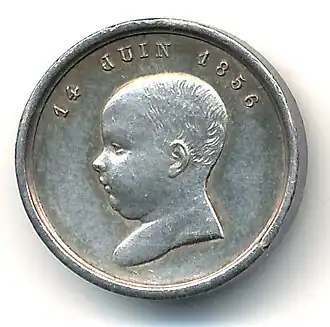 Médaille du baptême du Prince impérial, 1856, revers.