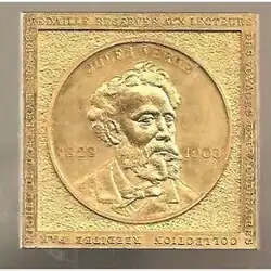 Médaille Jules Verne en laiton.