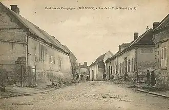 Les ruines du village  après les combats de juin 1918.