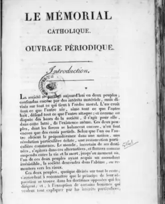 Image illustrative de l’article Mémorial catholique