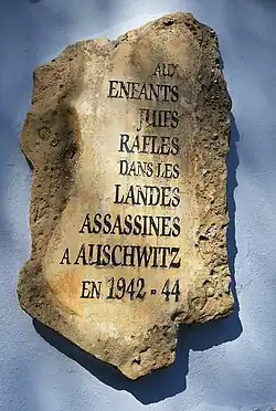 Mémorial des enfants juifs raflés dans les Landes pendant la Seconde Guerre mondiale (2006)
