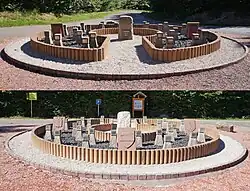 Monument circulaire autour d'une borne ancienne.