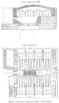 Four à moufles, ou «&nbsp;four silésien&nbsp;», utilisé pour l'évaporation-condensation du zinc à la fin du XIXe&nbsp;siècle.
