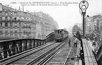 Métropolitain, ligne 2 Nord, viaduc Boulevard Barbès.
