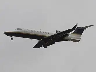 Un Learjet 45, similaire à celui impliqué dans l'accident.