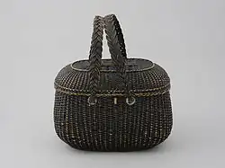 Panier en rotin coloré noir