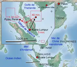 Cartes des zones de recherche du vol MH370.