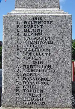 Soldats tués en 1915-1916