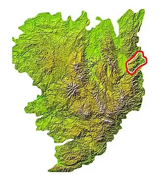 Carte de localisation des monts du Lyonnais dans le Massif central.