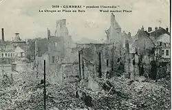 Le centre-ville en ruine, en 1917