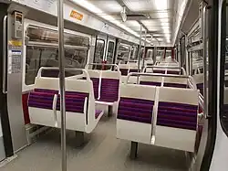 Intérieur des rames rénovées.