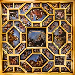 Plafond à caissons peints de la Chambre du Roi.