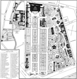 L'hôtel de Magny et l'amphithéâtre Verniquet sur le plan du Muséum d'A. L. Clément (1892)