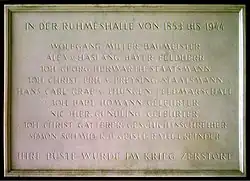 Plaque commémorative des bustes détruit en 1944