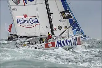 Maître CoQ au départ du Vendée Globe en 2012.