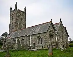 L'église Saint-Laudus à Mabe en Cornouailles, Angleterre, patron de la ville depuis 1201.