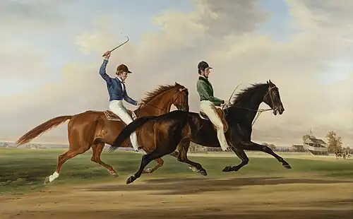 Course entre Mac et Zachary Taylor au champ de course d'Hunting Park à Philadelphie le 18 juillet 1849, 1850, Middleburg (Virginie), National Sporting Library & Museum.