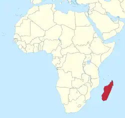 Localisation de Madagascar en Afrique