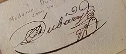 Signature de Madame du Barry