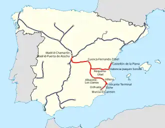 Image illustrative de l’article LGV Madrid - Levant