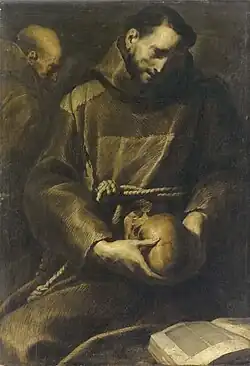 Saint François et Frère Léon, peinture du maître de San Sebastiano Monti.