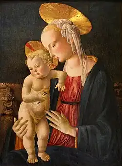 Maître de San Miniato, Vierge à l'Enfant au chardonneret (2e&nbsp;moitié du XVe&nbsp;siècle).