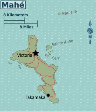 Carte de Mahé.