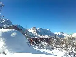 Thaletat enneigé vu de Tala n'Tazert des Aït Boudrar.