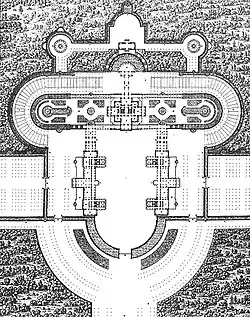 Plan du projet de reconstruction du château de Malmaison.