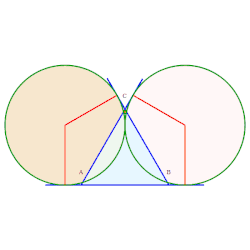 12, 13, 14. Rayons 
  
    
      
        (
        2
        −
        
          
            3
          
        
        )
        
          /
        
        6
        ,
        (
        
          
            3
          
        
        +
        1
        )
        
          /
        
        4
      
    
    {\displaystyle (2-{\sqrt {3}})/6,({\sqrt {3}}+1)/4}