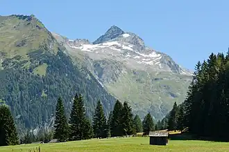 L'Ankogel depuis la vallée du Seebach près de Mallnitz.