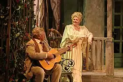 Scène de La Mouette de Tchekhov en 2008, avec Irina Mouraviova et Yaroslavl Barychev