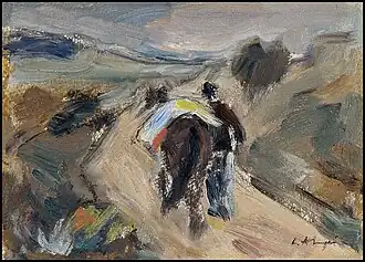 L'Homme au cheval (1948), huile sur carton, 19&nbsp;×&nbsp;26&nbsp;cm, collection particulière.