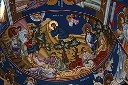 Fresque représentant Le Christ au Mont des Oliviers.