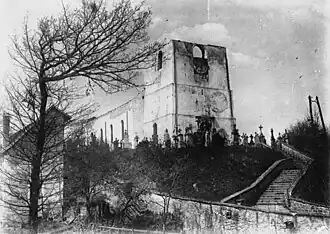 L'église décapitée(phot. 1915).